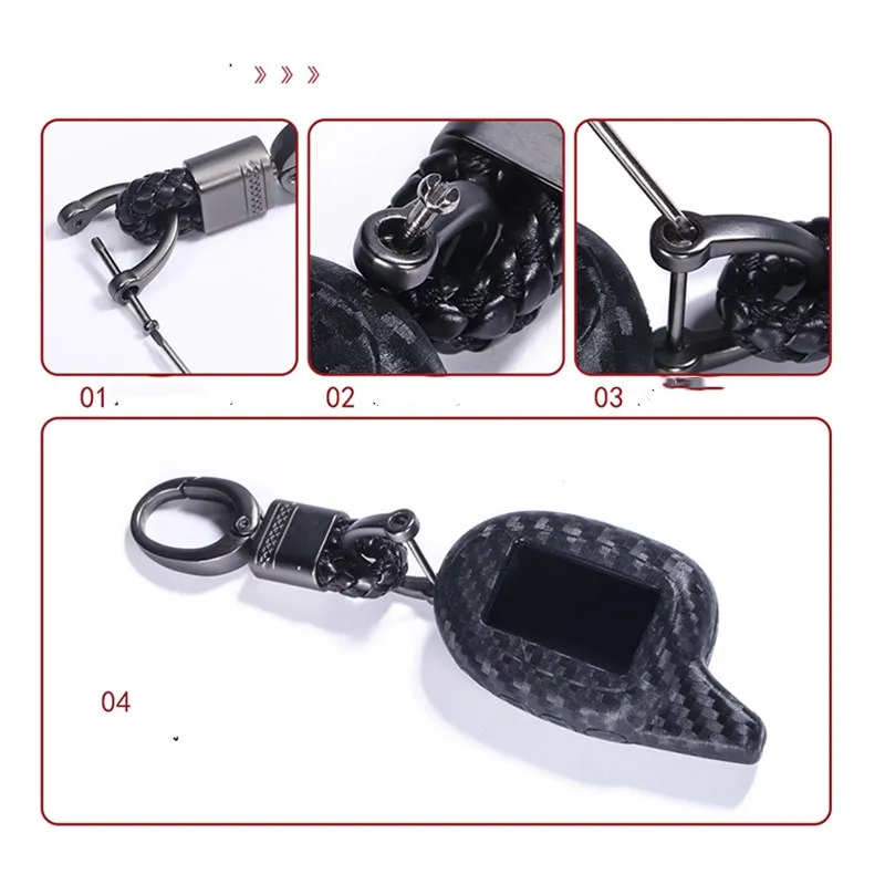 Carbon Fiber Silicone Key Cover For Scher-Khan Magicar 7 M12 M11 M9 M8 M7 Russia 2-Way Car Alarm Silica Gel LCD Remote Case