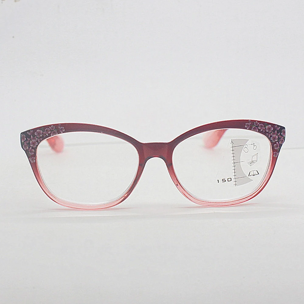 Flower Printing Ultralight Intelligent See Near and Far Progressive Multifocal Reading Glasses +1 +1.5 +2 +2.5 +3