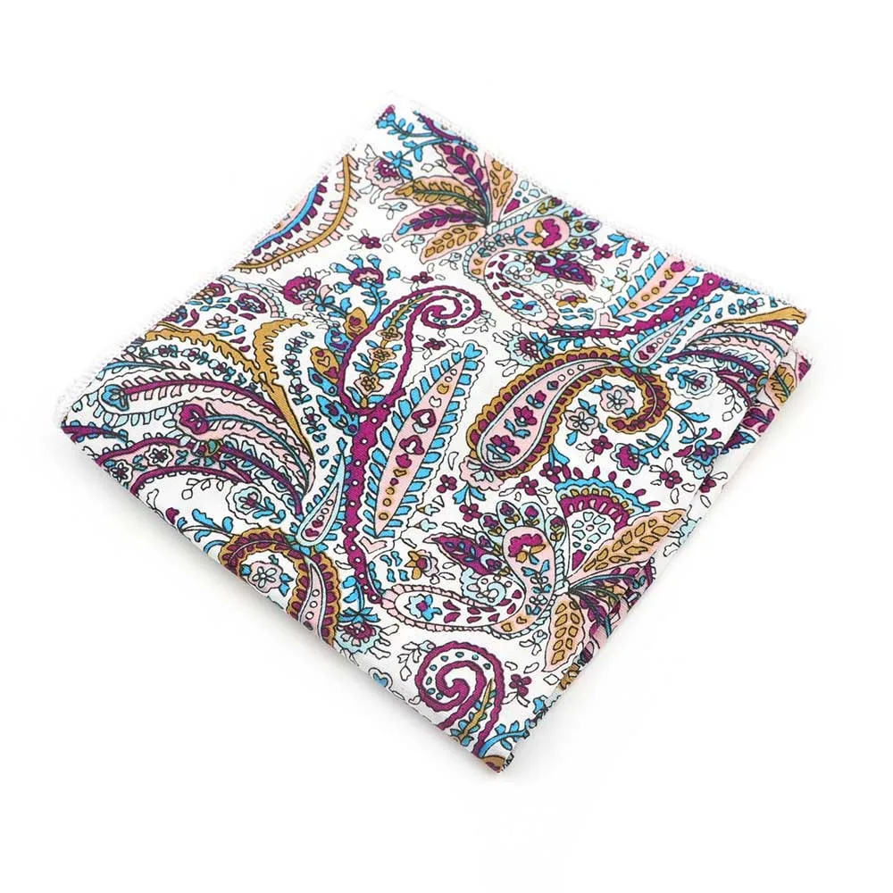 Men's Floral Pocket Square, Retro Style