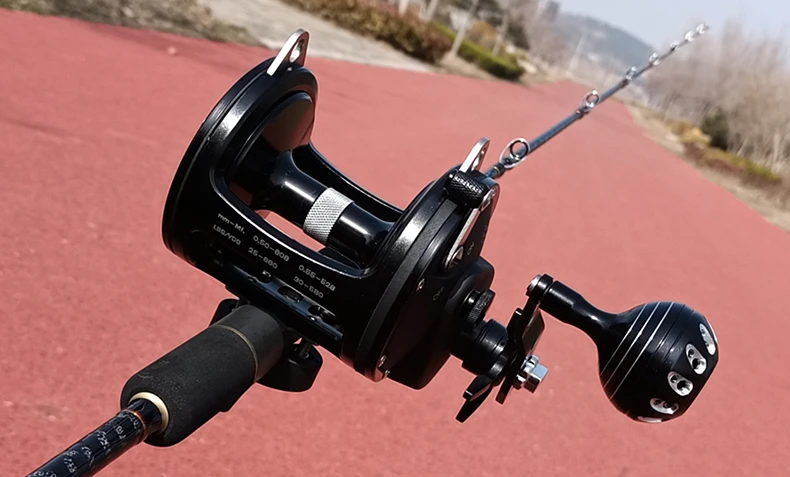 TR10000 Full Metal Heavy Trolling Reel Strong 30kg Drag Power Blue See Boat Fishing Big Drum Reel Right Hand Baitcasting Reel