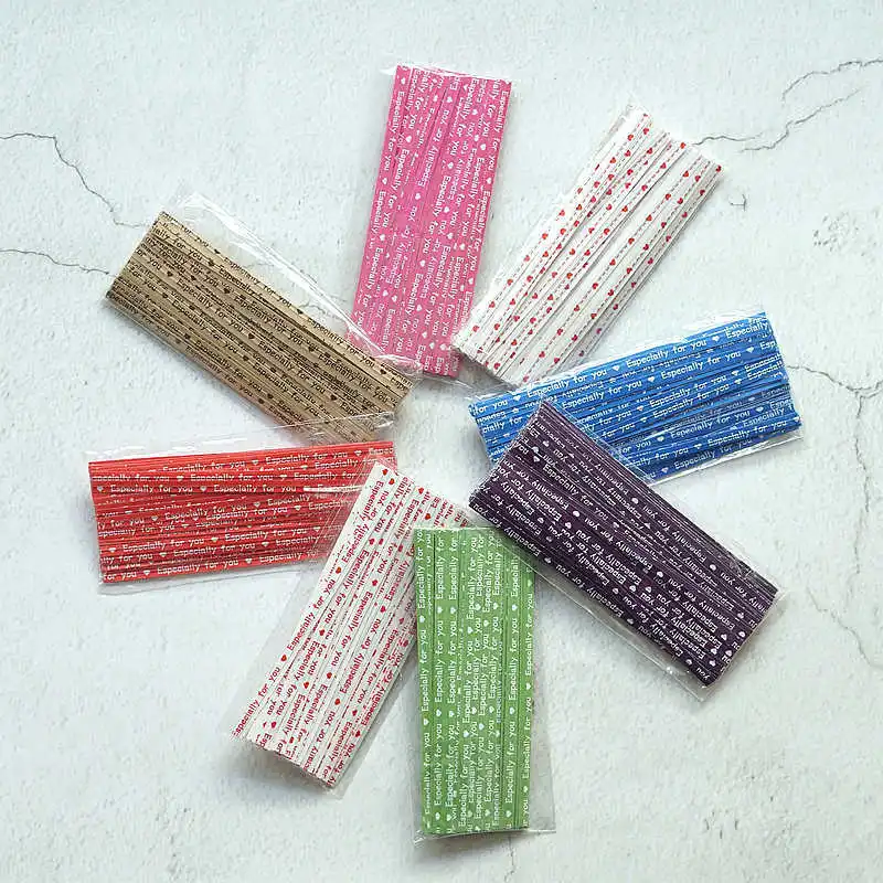 100Pcs/pack Candy Metallic Dot Twist Ties Wire Cello Bags Lollipop Pack Fastener Sealing For Cake Pops Party Supplies