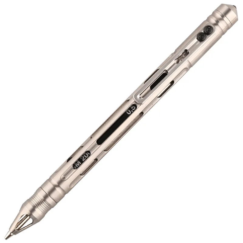 Multi Função Titanium Tactical Gel Ink Pen, Caneta de escrita do negócio, Coleção de ferramentas Outdoor EDC, Autodefesa Presente