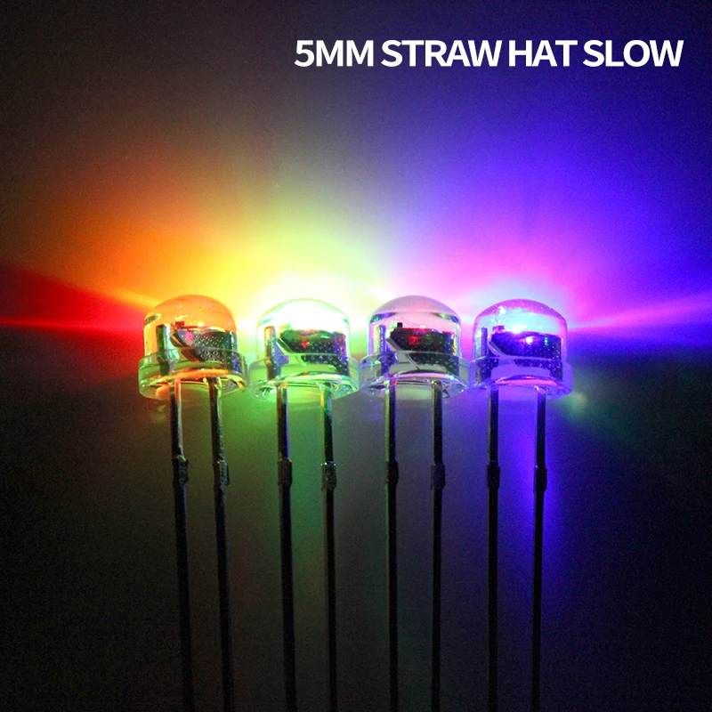 1000pcsf 5/5Mm Strohoed Snel/Langzaam Flits Transparant Rgb Ingebouwde Hoge Lichtgevende Diode Led Dip Lang/Korte Voeten