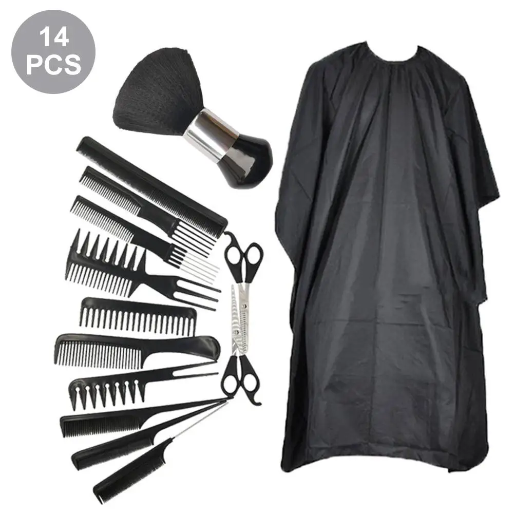 

14Pcs Hair Scissor Hairdressing Scissors Kit Hair Cutting Cape Scissors Hairbrush Hair Clip Grooming Comb Barber Haircut Set