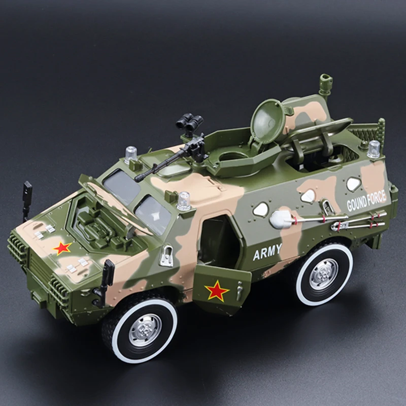 1:24 Alloy Armored Car Model Diecasts Military Truck Model Metal Police Explosion Proof Car Model Sound and Light Kids Toys Gift