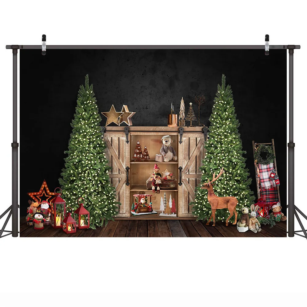 غرفة الموقد خلفية الصورة أشجار عيد الميلاد إكليل اللعب الشتاء صورة خلفية عيد الميلاد الأسود المهنية التصوير استوديو