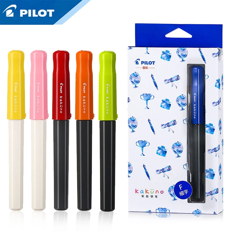 

1Pcs PILOT KaKuno smile face pen FKA-1SR resin material grip posture correction replaceable ink bag writing smooth student pen