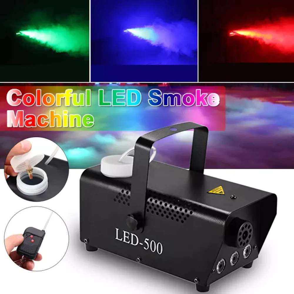 

Colorful 500W Fog Machine LED Lights, DJ Smoke Machine With Wireless and Wired Remote Control For Disco Party Show Stage Fogger