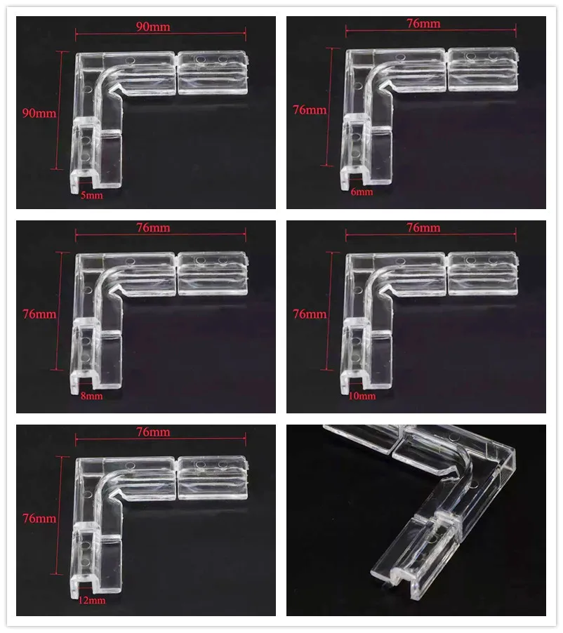 1-4Pcs Aquarium Acrylic Glass Cover Clip Bracket PMMA Strong Support Holder Fish Tank Glass Angle Protection 5mm 6mm 10mm 12mm