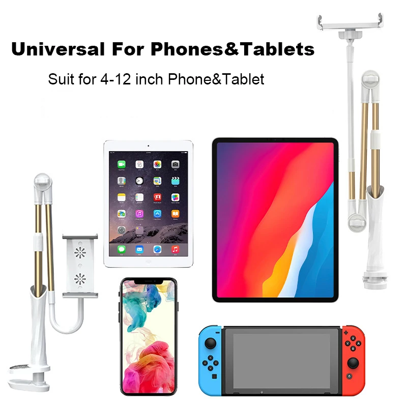 Imagen 5: SMOYNG-Soporte de teléfono para cama perezosa, 360 ajustable, para Xiaomo, iPhone, iPad Pro 12,9, Clip de montaje de escritorio