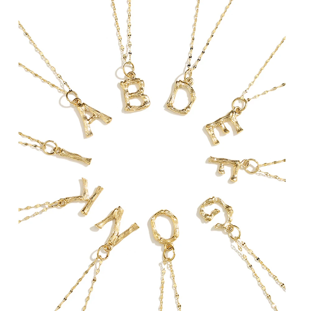 eManco Stainless Steel Pendant Initial Letter Necklace Women 4 Types Chain Necklaces for Women Best Friend Necklace Jewelry