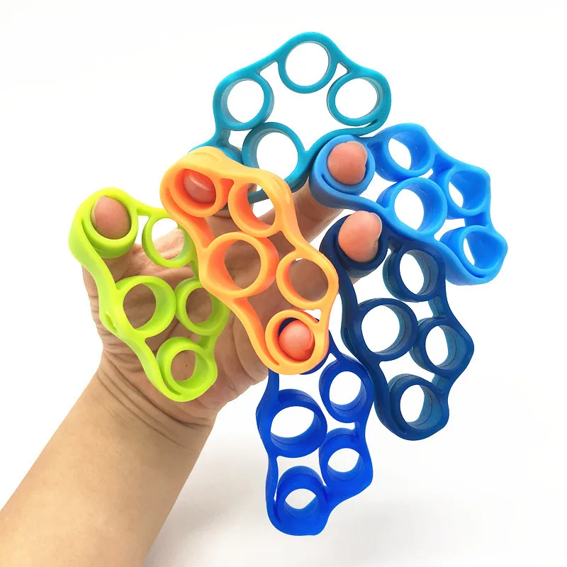 1PC Silicone Finger Strengthener Exercise Finger Power Trainer Resistance Band Hand Grip Yoga Stretche Strength Trainer Gripper