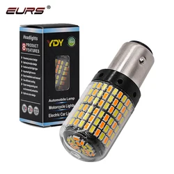 EURS 1157 Led Bay15d P21 5w T20 Led 7443 T25 3157 168smd Canbus Bulb Turn Signal Light White Amber Dual Color 12V