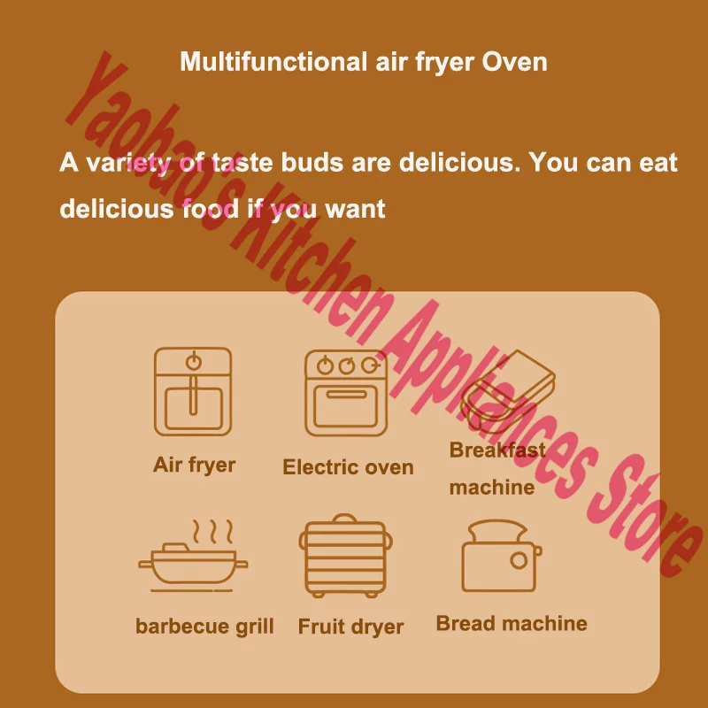 Freidora de aire de 20L, horno eléctrico doméstico tipo horno para freír al aire, horno eléctrico comercial inteligente todo en uno, 1500W, 220V