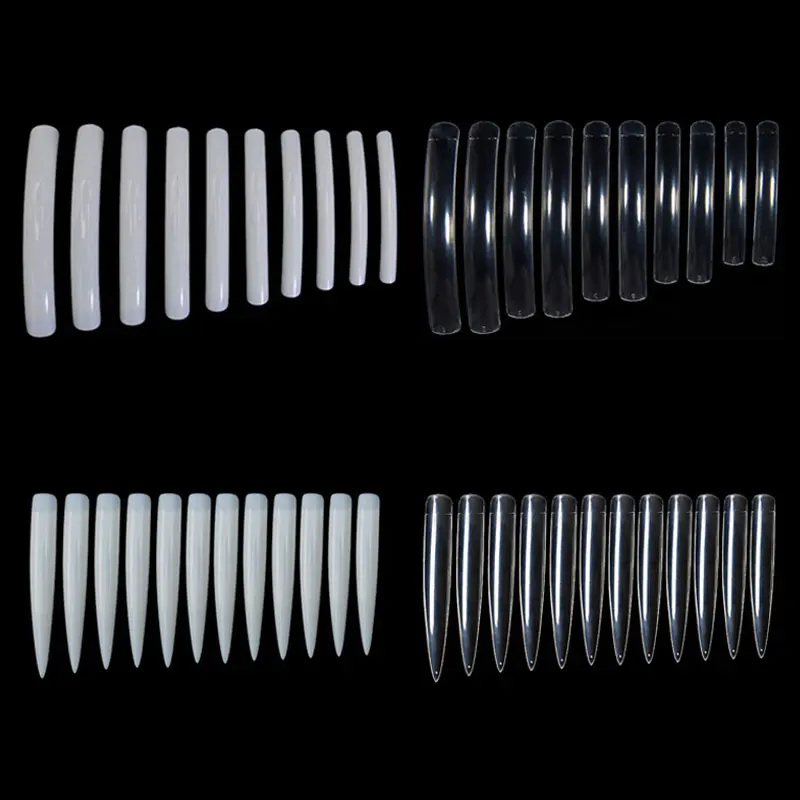 10/50Pcs Extra Long Fake Nail Half Cover Nail Tips Sharp Shape False Nails Tips Natural Clear Long Cuspidal DIY Nail Art Tools