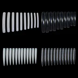 10/50Pcs Extra Long Fake Nail Half Cover Nail Tips Sharp Shape False Nails Tips Natural Clear Long Cuspidal DIY Nail Art Tools