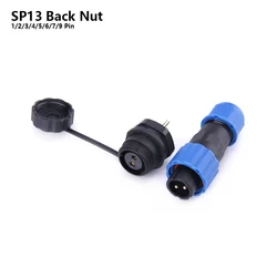 SP13 IP68 waterproof connector male plug & female socket 1/2/3/4/5/6/7/9 pin panel Mount wire cable connector aviation plug