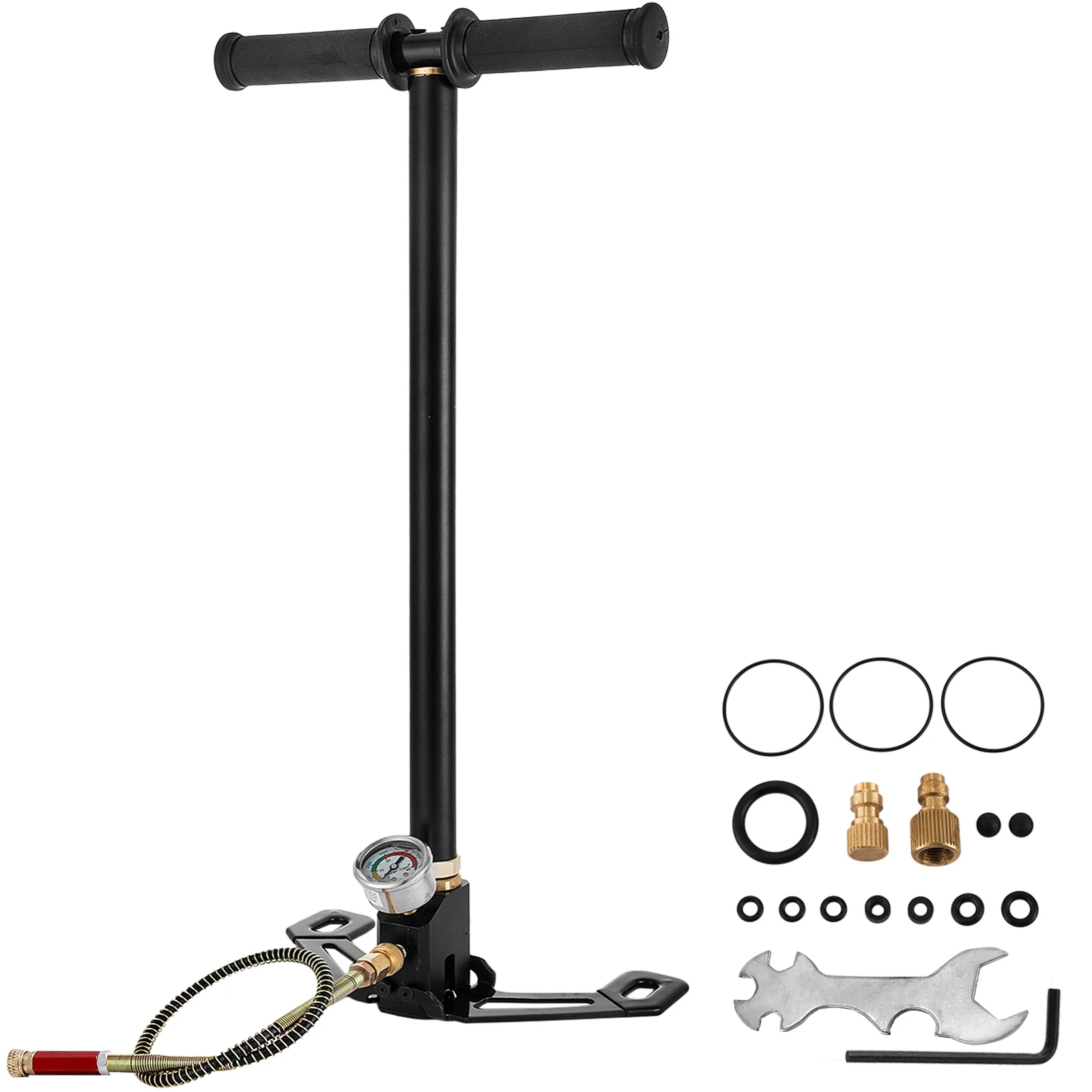 SucceBuy 3-traps PCP-pomp 30MPa 4500PSI manometer lucht handpomp voor auto, fietsband, duikfles, paintball vulling