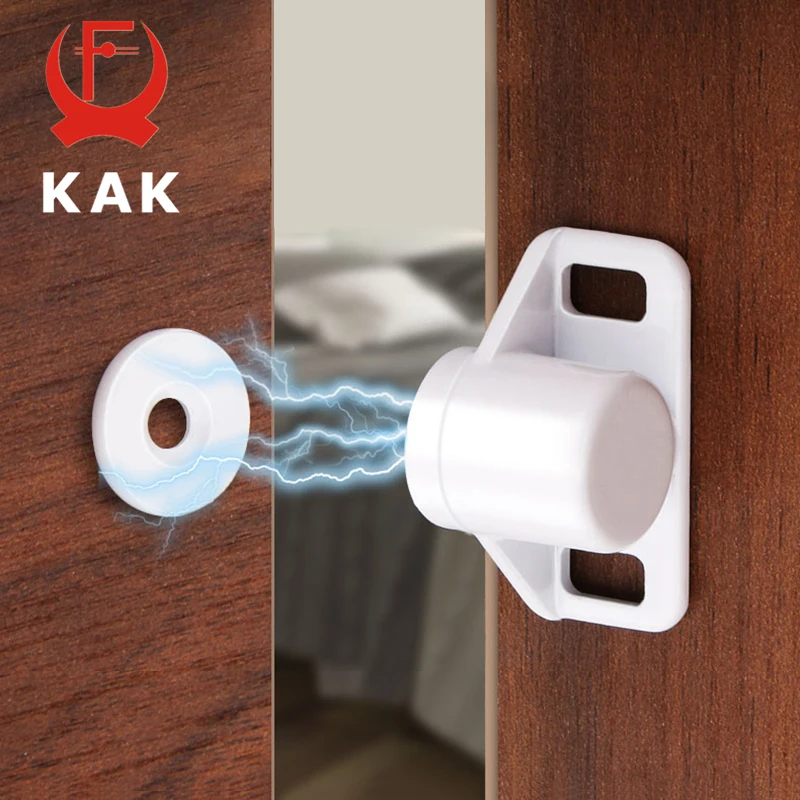 KAK Silver Magnetic Cabinet Catches Strong Door Closer Punch-free Magnetic Door Catch Super Powerful Magnetic Latch for Drawer