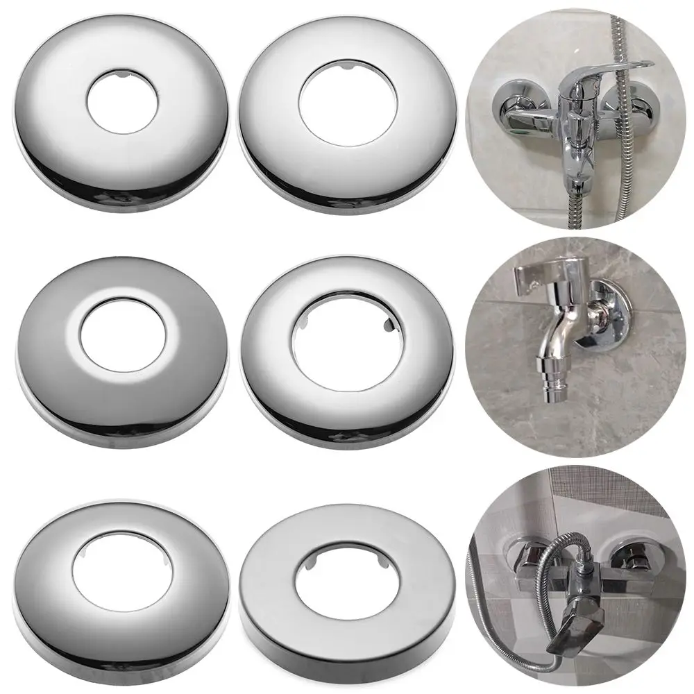 1PC Stainless Steel Shower Faucet Decorative Cover Chrome Finish Water Pipe Wall Covers Flange Cover Kitchen Bathroom Accessory