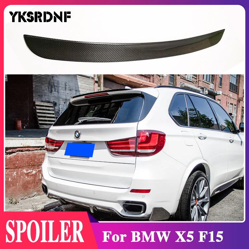 

M-Performance style Carbon Fiber roof wing spoiler For BMW X5 28i 30d 35i xDrive 2014 - 2017 year F15 X5m rear trunk spoiler