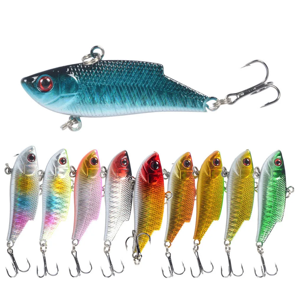 DHYJSFDC 1PCS 5.7cm/10g Artificial Japanese VIB Fishing Lure Lead Inside Hard Bait Diving Swivel Bait Winter Sea Fishing Tackle