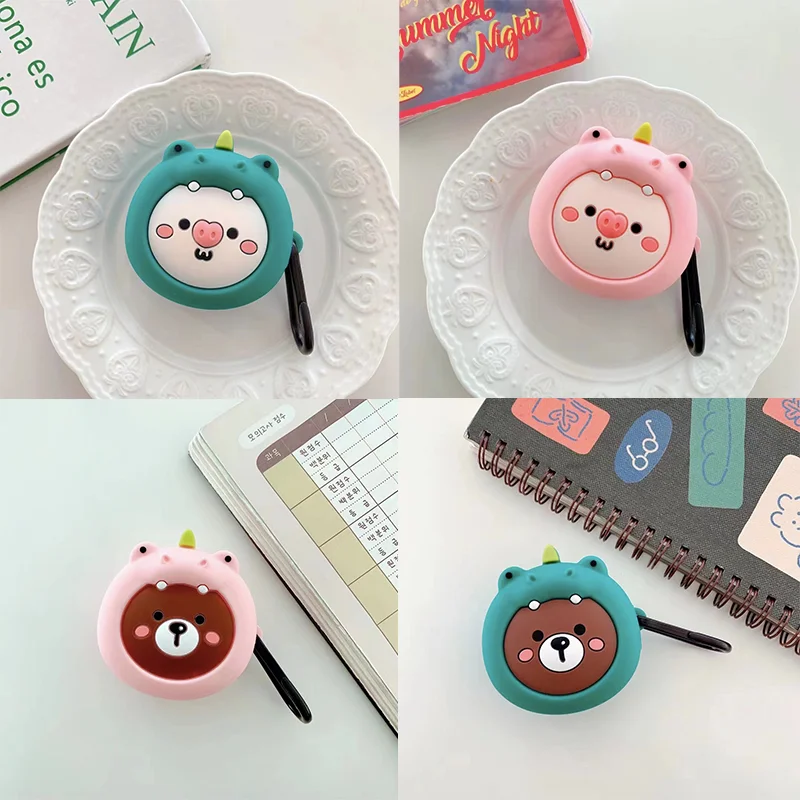 لطيف الكرتون خنزير سماعة غطاء لسامسونج غالاكسي براعم برو حافظة سيليكون ل غالاكسي براعم لايف براعم 2 سماعة صندوق