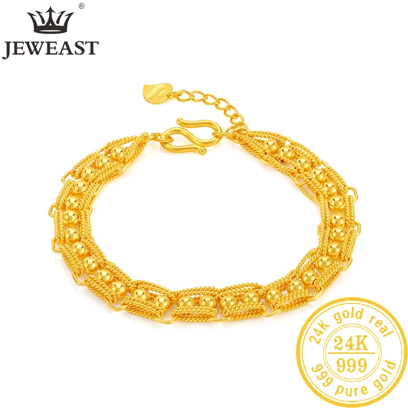 JLZB 24K Pure Gold Bracelet Real 999 Solid Gold Bangle Upscale Beautiful Butterfly  Trendy Classic Jewelry Hot Sell New 2023