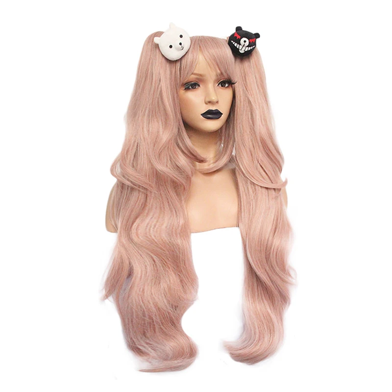 Danganronpa: Trigger Happy Havoc Vrouwen Enoshima Junko Cosplay Pruik Enoshima Junko Rollenspel Paardenstaarten Met Beren Haarspelden