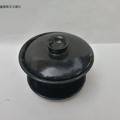 Exquisite Natural Jade Cover Bowl Ornaments