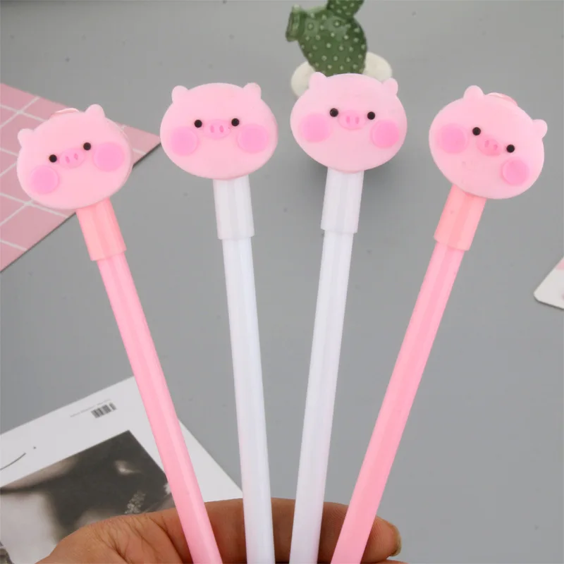 

50PCS Creative Stationery Cute Cartoon Pink Piglet Gel Pens Student Office Black Pen Signature Pen Kawaii School Supplies