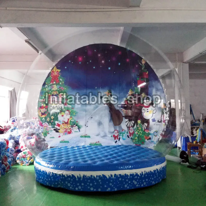 Inflatable Giant Christmas Snow Globe Photo Booth Backdrop 2M3M4M Inflatable Snow Globe For Advertising Clear Bubble Dome W/Pump