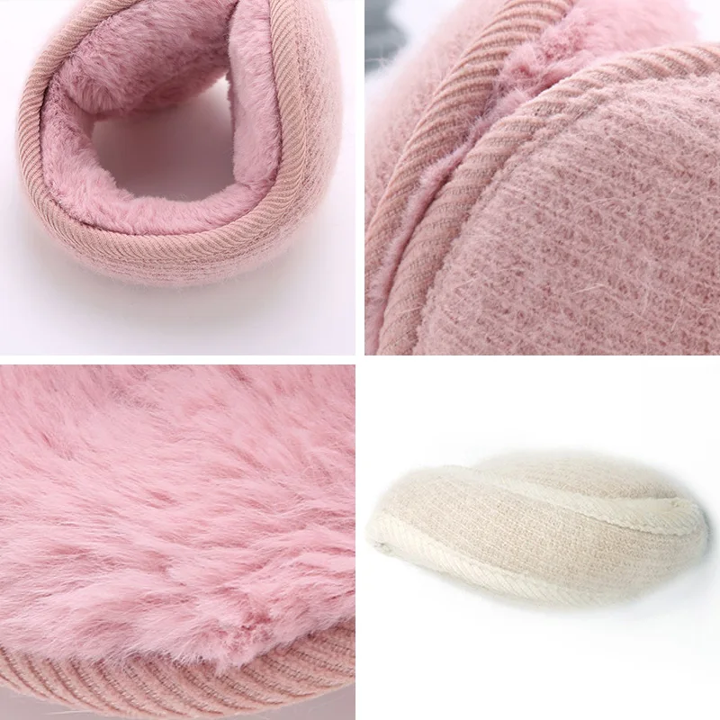 Winter Soft Fleece Earmuff Rabbit Plush Warm Foldable Women Men Ear Mask Collapsible Ear Muffs Ear Warmers Windproof Ear Cap