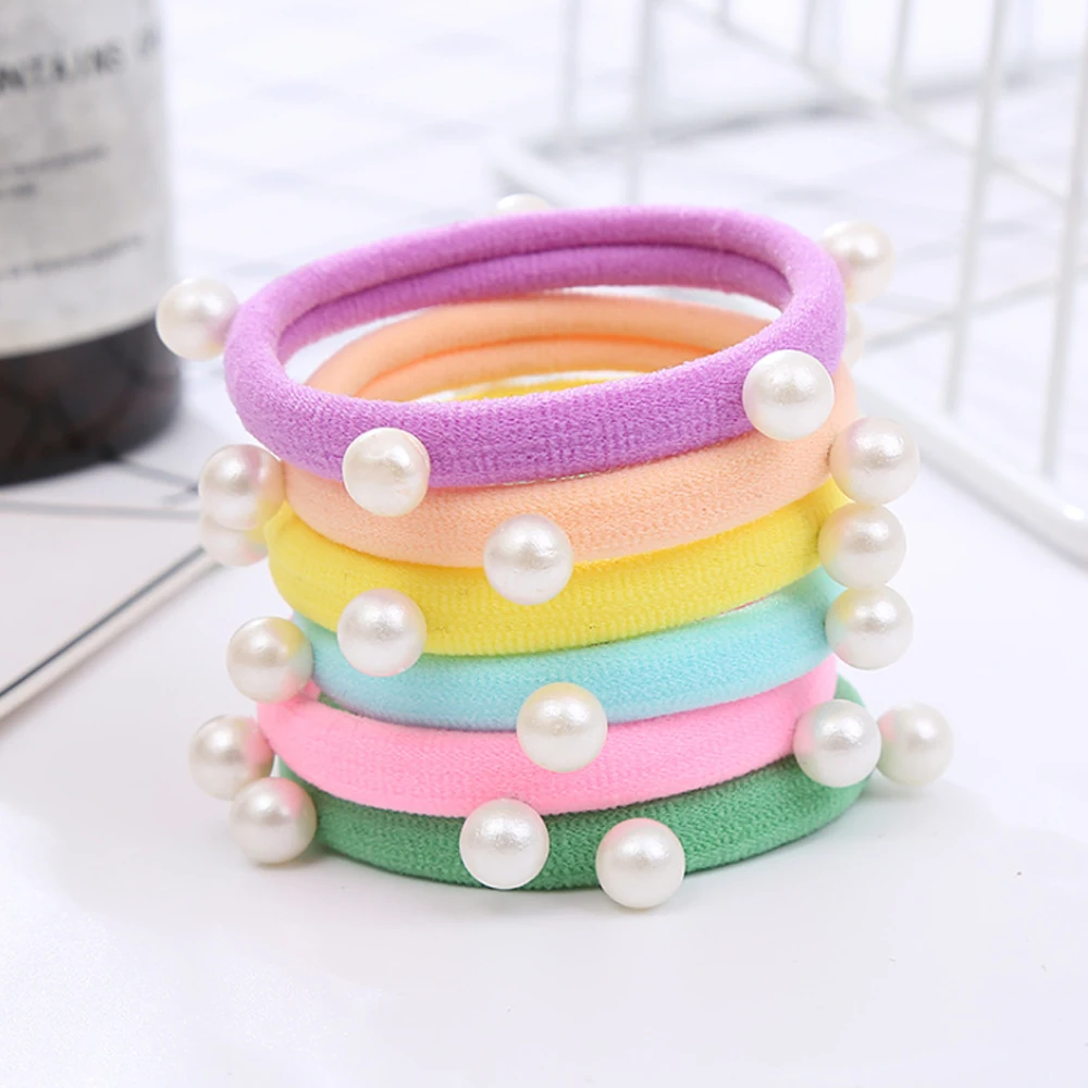 20PCS Pearl Seamless Elastic Hair Bnads Hair Scrunchy For Women High Elastic Rubber Band Ponytail Holder Girl Hair Accessories