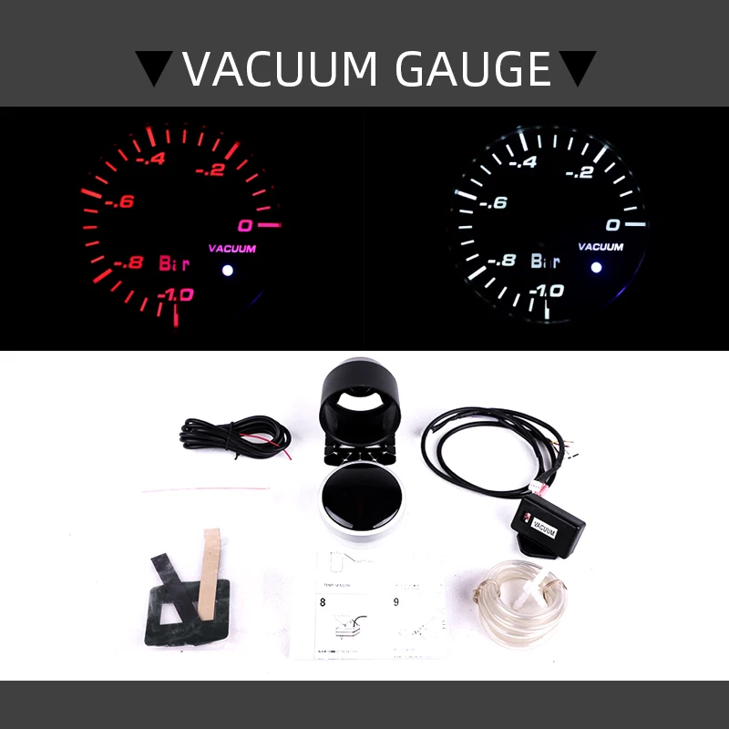 Car Modification Parts Universal Meter 12V Df Bf Vacuum Air Fuel  Water Temp Oil Temp Boost Oil Pressure Volt White Red Light