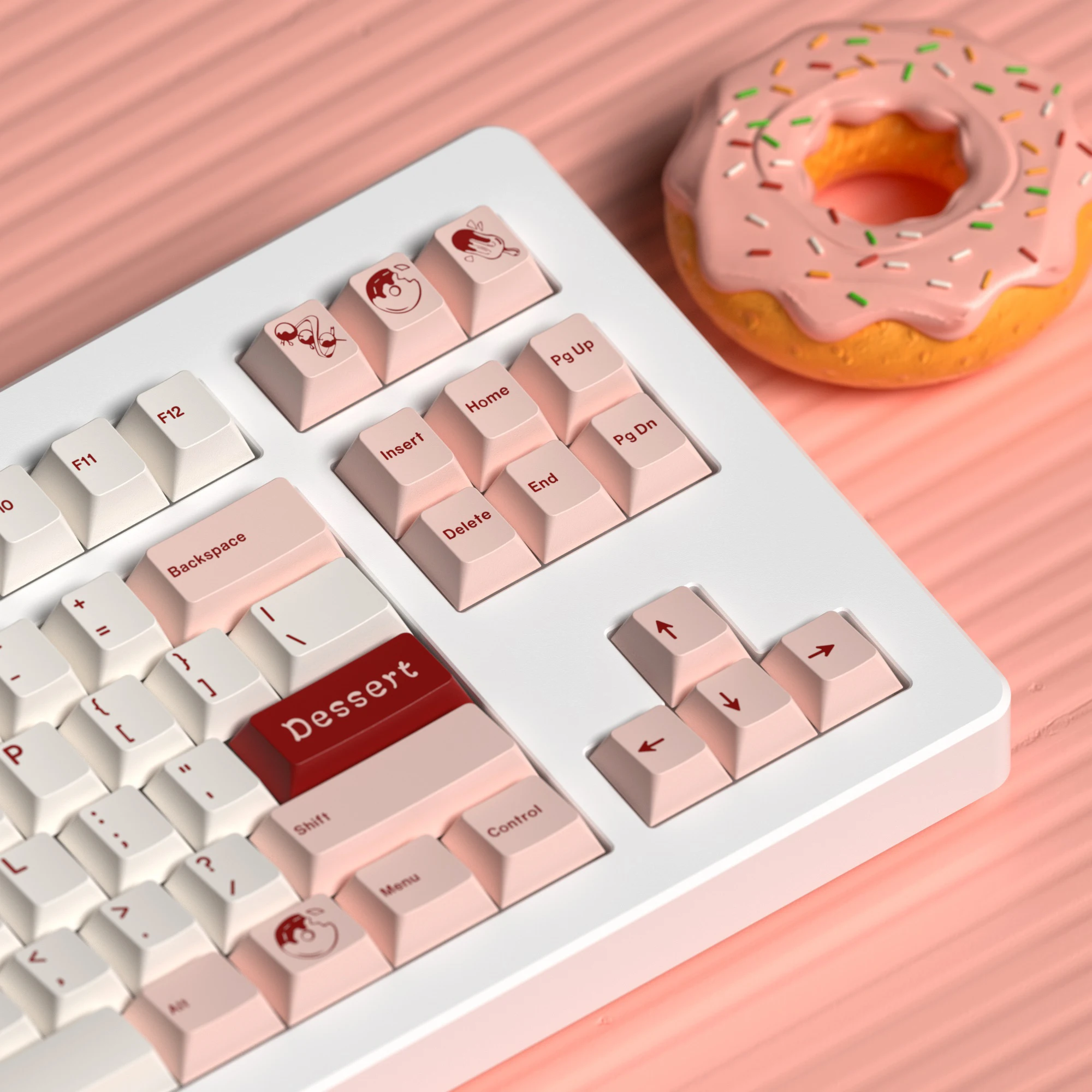 Pink Cute Keycaps 1 Set Dessert Keycaps PBT Keycap Cherry Profile For Mechanical Keyboard For GK61 GK64 GH60 RK61 Varmilo Va87m