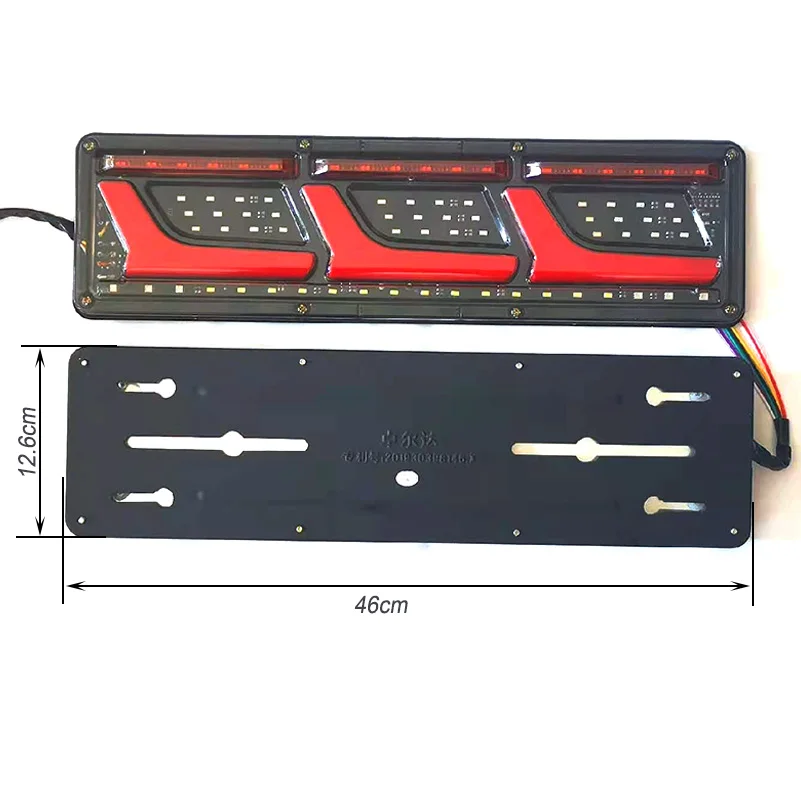 2Pcs 12V/24V Waterproof Truck LED Rear Tail Light Rear Turnning License Plate fog Stop Brake Running Reverse Lamp