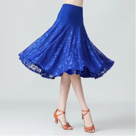 

Elegant Dance Wear Practice Skirt Ballroom Latin Skirts Performance Wear Outfits Tango Waltz Dancing Skirts