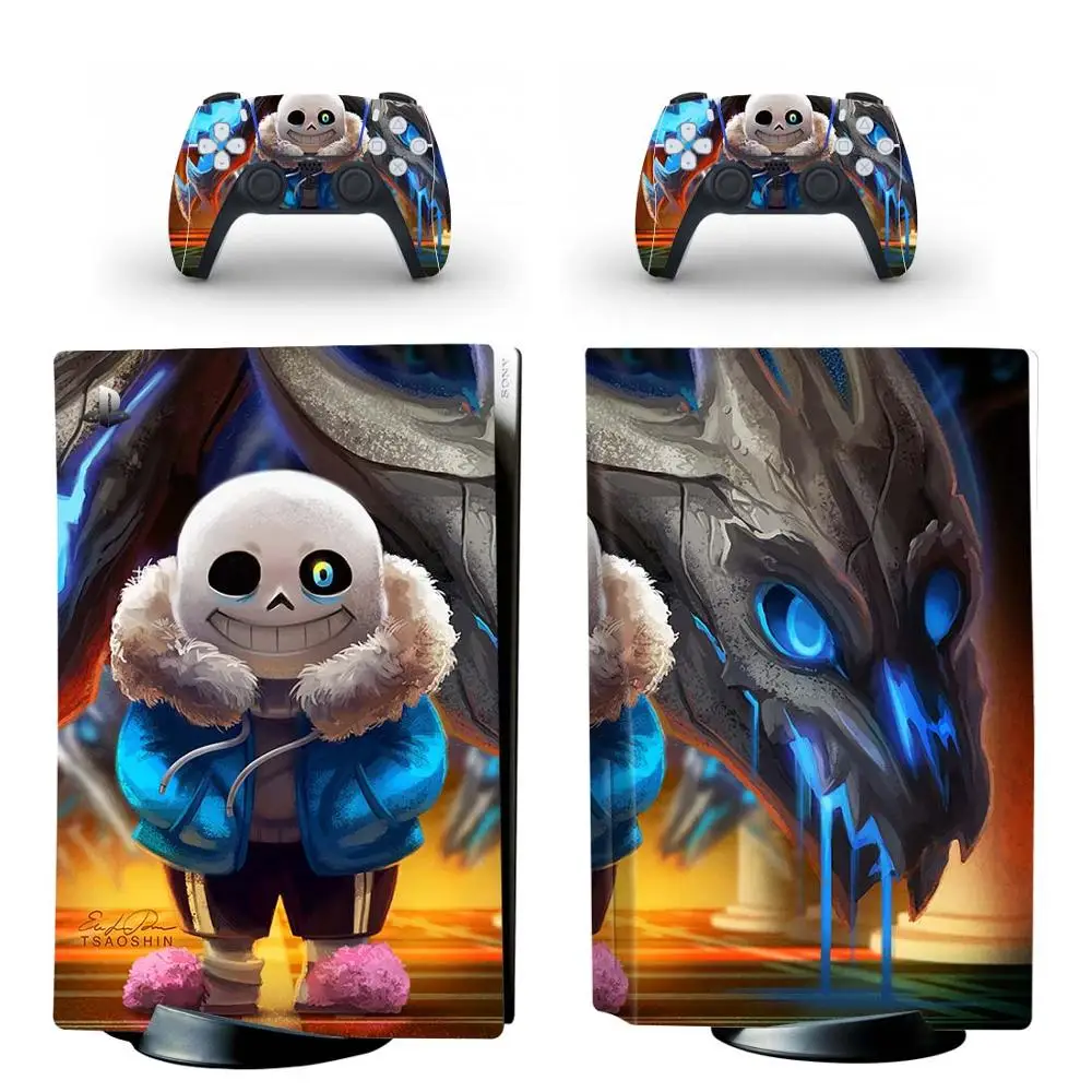 Undertale-pegatina de piel para consola PlayStation 5, pegatina de vinilo estándar para PS5, Edición de Disco