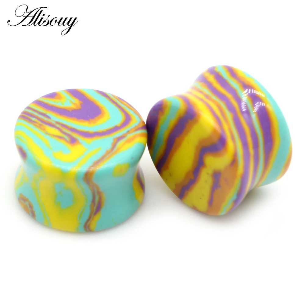 2pcs Stone Ear Plugs Gauges for Body Piercing