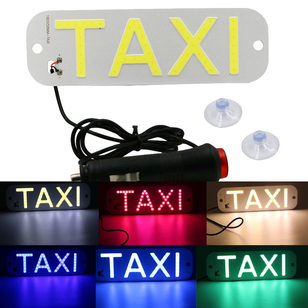 

YSY 1pcs/lot Taxi Led cob Car Windscreen Cab indicator Lamp Sign Blue LED Windshield Taxi Light Lamp 12V