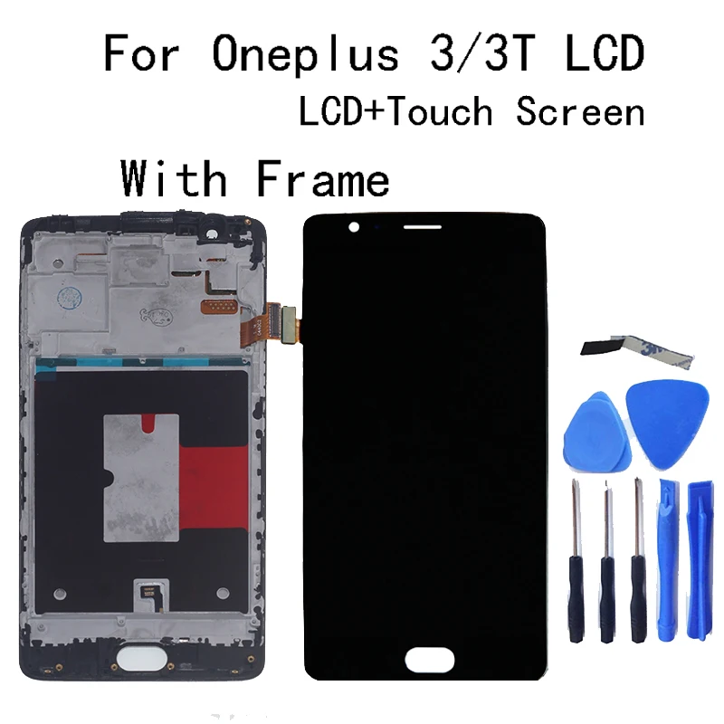 

GEFENS For Oneplus 3 3T LCD display Touch screen sensor digitizer assembly replacement For Oneplus A3010 A3000 A3003 Phone Parts