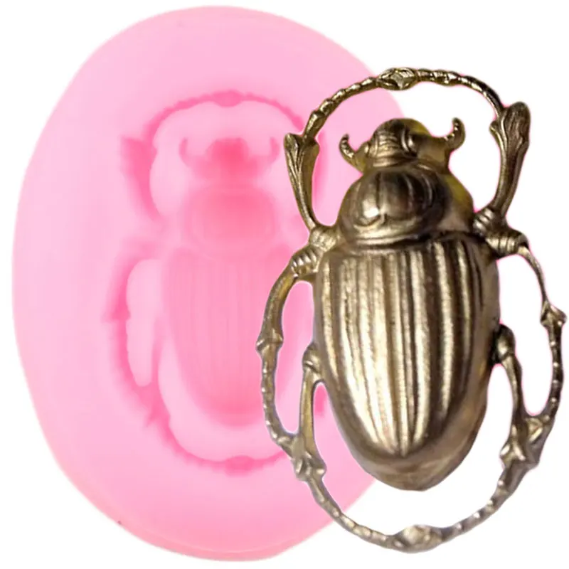 3D Scarab Beetle Silicone Mold Insect Fondant Cake Decorating Tools Candy Chocolate Gumpaste Sugarcraft Cupcake Baking Molds