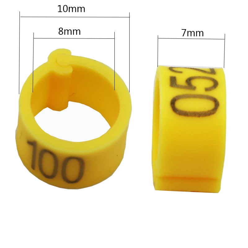 100 Pcs 8mm Identify Ring Carrier Pigeon Training Supplies Leg Number Bird Bands