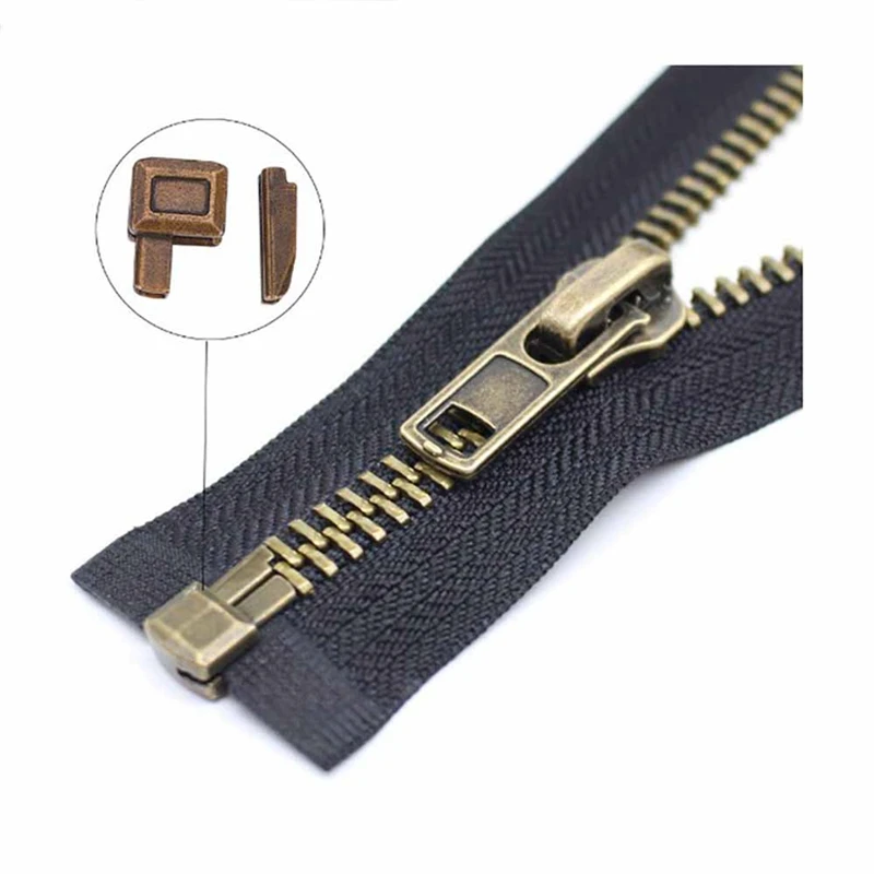 24/123Pcs Set Metal Zipper Head Sliders Retainer Insertion Pin Zipper Top Stop Accessories Plug Zipper Repair Kit for Clothes