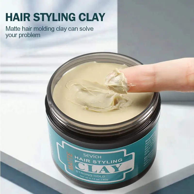 Sevich 80g Hair Styling Matte Hair Clay Lasting Stereotype Matte Clay Strong Hold Easy Wash Convenient Smooth