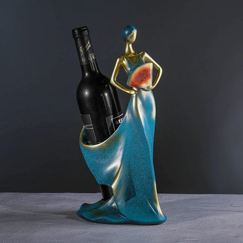 

Creative Women People Figurines Wine Rack Ornament Color Beauty Girl Resin Crafts Cabinet Bar Restaurant Home Decors Statue Gift