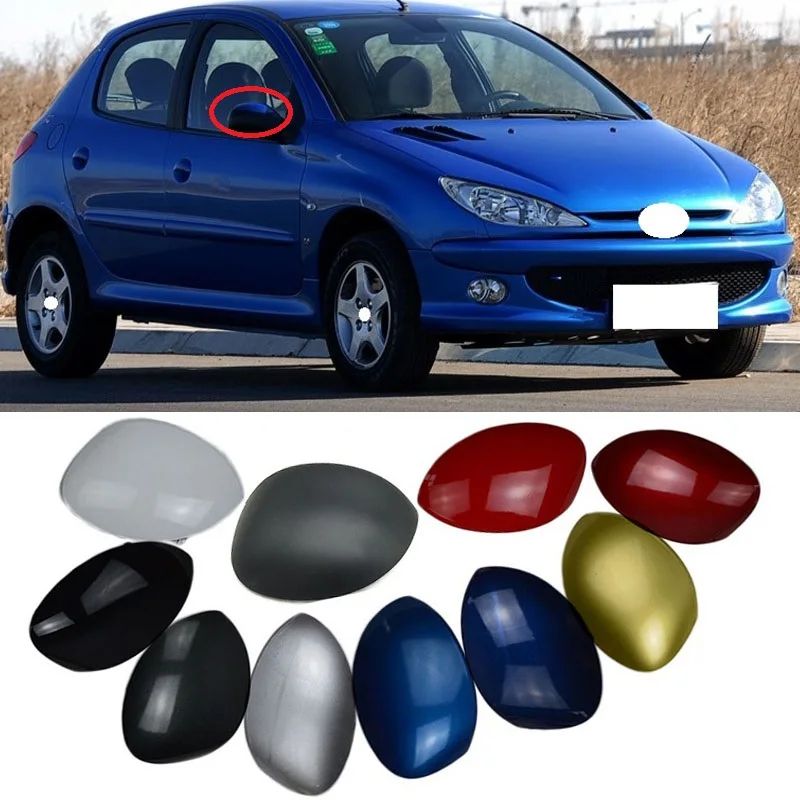 Yasong For Peugeot 206 207 2005-2010 Side Mirror Covers Caps Chrome Door Mirror Cover Car Styling Mirror Shell Housing Hood