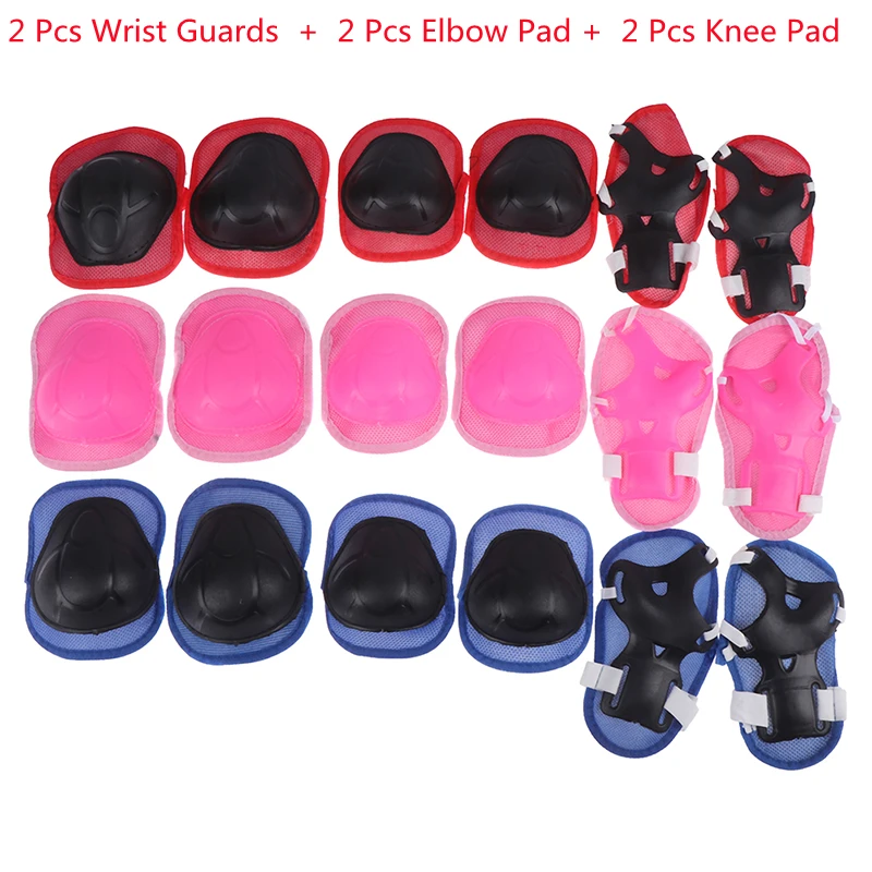 

Adjustable Skating Protective Gear Set Elbow pads Bicycle Skateboard Ice Skate Roller Knee Protector For Adult Kids Gift 6pc/set