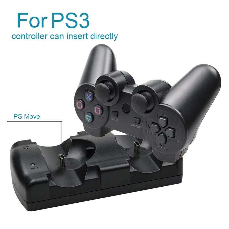 USB Dual Charger Station For Sony PS3 Controller Joystick Powered Charging Dock Gampad Move Navigation